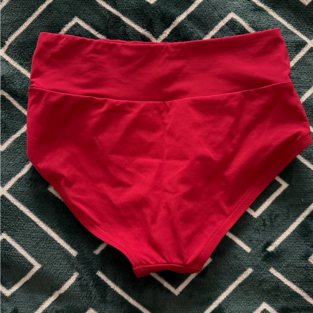 Baltogs Girls High Waist Dance Briefs - Red - Picture 2 of 5